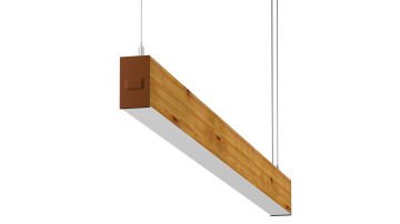 Goya 26 Watt Samsung Ledli Ahşap Görünümlü Dekoratif Sarkıt Linear Armatür 60CM GY 8032-60 4000K (Natural Işık) - Açık Ton Ahşap - Tavaya Montaj