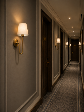 Victoria Eskitme Kumaş Şapkalı Dekoratif Otel ve Yatak Başı Duvar Apliği