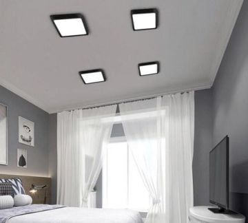 Cata 18 Watt Sıva Üstü Kare Led Panel Aydınlatma Siyah Kasa CT-5236 3200K (Gün Işığı)