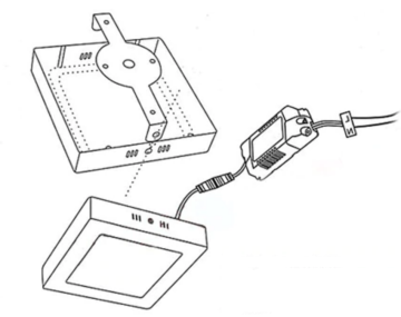 Cata 18 Watt Sıva Üstü Kare Led Panel Aydınlatma Siyah Kasa CT-5236