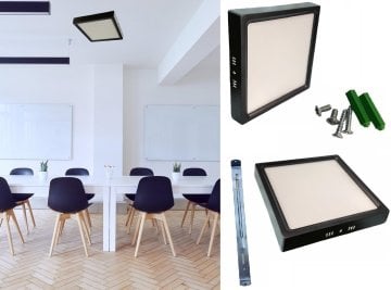 Cata 18 Watt Sıva Üstü Kare Led Panel Aydınlatma Siyah Kasa CT-5236 3200K (Gün Işığı)