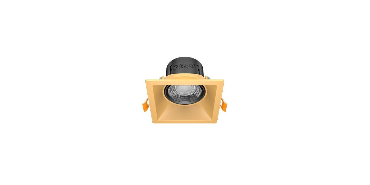 Goya 8 Watt Kare Dimlenebilir Samsung Ledli Spot Armatür GY 1736-8 2700K (Sarı Işık) - Siyah - Gold - Dimli