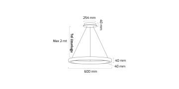Goya 120 Watt Samsung Ledli Dekoratif Sarkıt Yuvarlak Kristal Linear Aydınlatma 60CM GY 8261-60