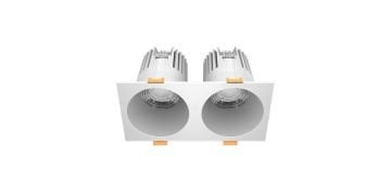 Goya 2x14 Watt İkili Kare Samsung Ledli Spot Armatür GY 1732-14 4000K (Natural Işık) - Siyah - Dimli