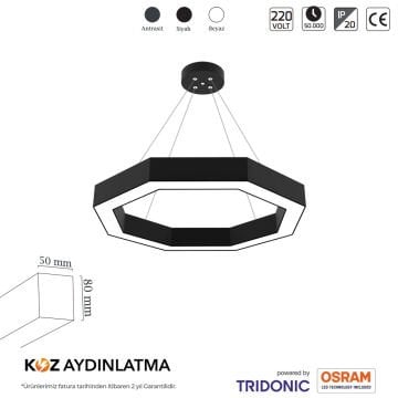 Altıgen Linear Aydınlatma Modern Led Avize Lineer Armatür