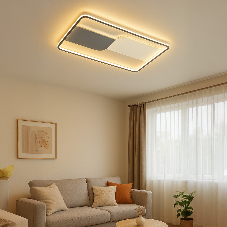 Noira Modern Dikdörtgen Plafonyer Led Avize Aydınlatma 3 Renk Modlu KOZ8063