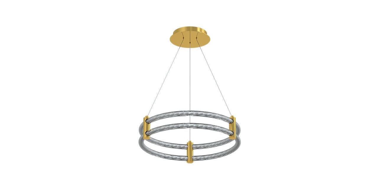 Goya 110 Watt Samsung Ledli Dekoratif Sarkıt Yuvarlak Gold Kasa Linear Aydınlatma 60CM GY 8214-6060