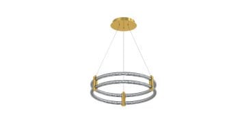 Goya 110 Watt Samsung Ledli Dekoratif Sarkıt Yuvarlak Gold Kasa Linear Aydınlatma 60CM GY 8214-6060