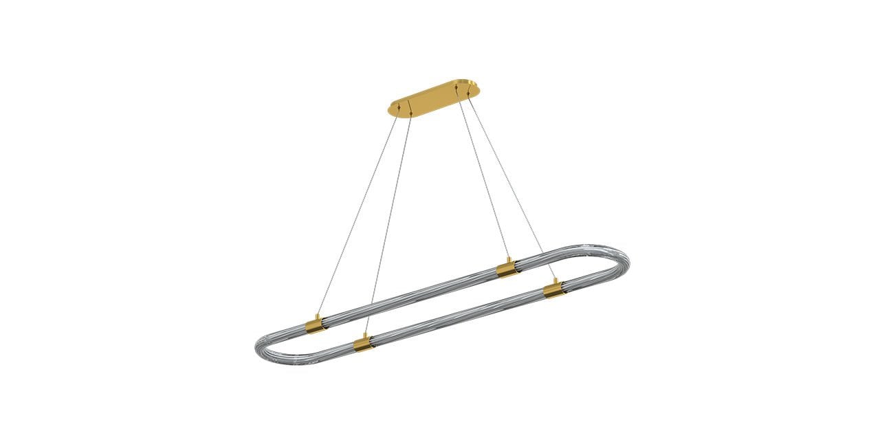 Goya 48 Watt Samsung Ledli Dekoratif Sarkıt Dikdörtgen Gold Kasa Linear Aydınlatma 80CM GY 8219-20120