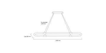 Goya 48 Watt Samsung Ledli Dekoratif Sarkıt Dikdörtgen Gold Kasa Linear Aydınlatma 80CM GY 8219-20120