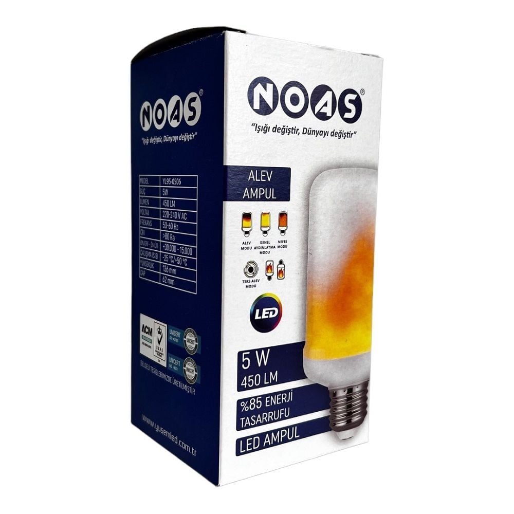 Noas YL95-0506 5W E27 1300K Led Alev Ampul