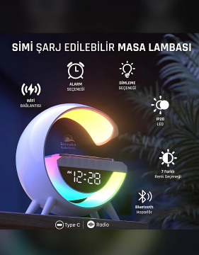 Noas Simi Kablosuz Hızlı Şarj ve Bluetooth Bağlantılı Akıllı Masa Lambası YL86-1240