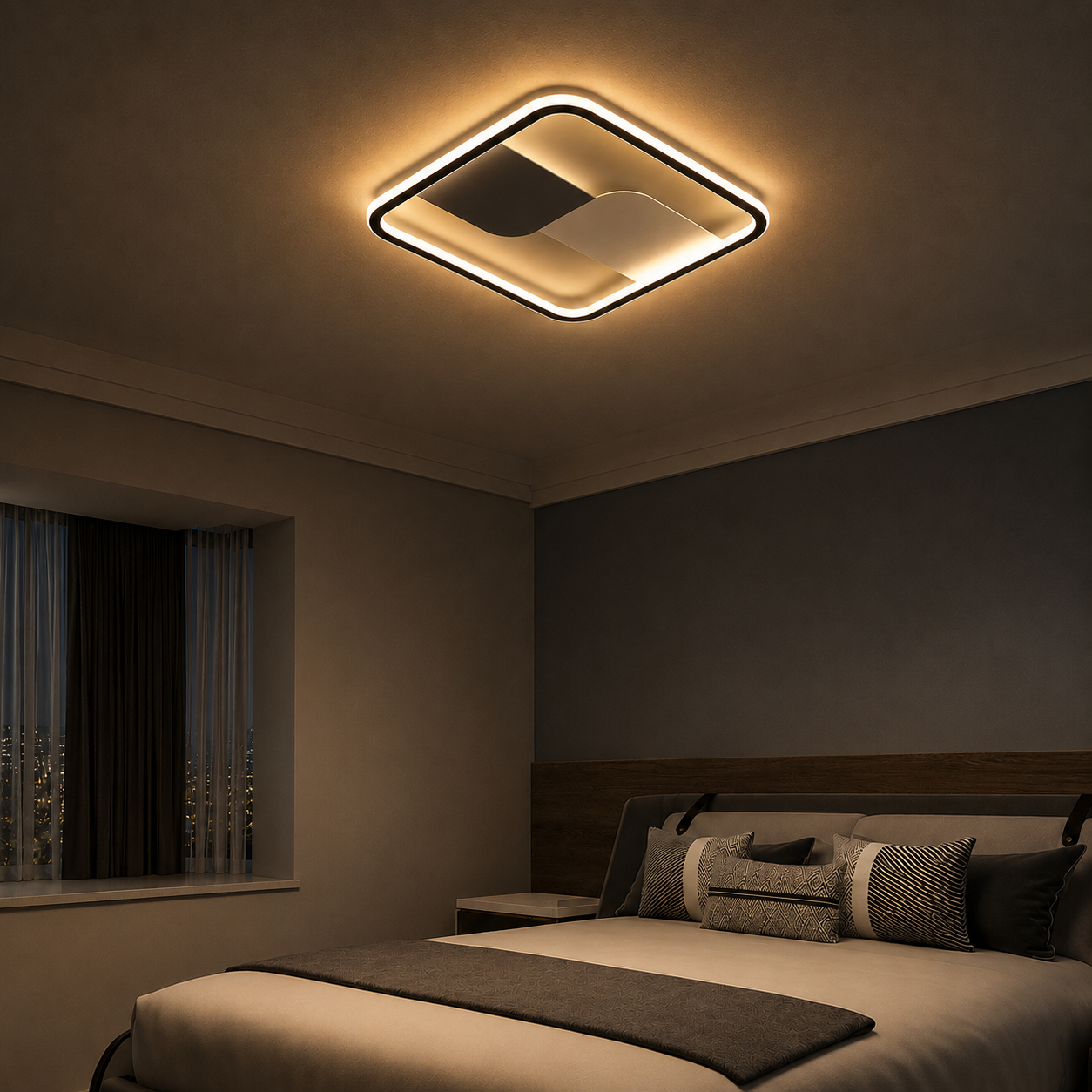 Varen Modern Kare Plafonyer Led Avize Aydınlatma 3 Renk Modlu KOZ8064