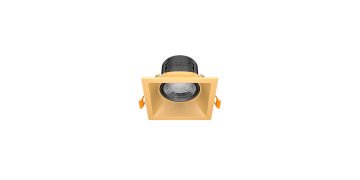 Goya 8 Watt Kare Dimlenebilir Samsung Ledli Spot Armatür GY 1736-8 4000K (Natural Işık) - Siyah - Gold - Dimsiz