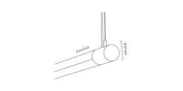 Goya 73 Watt Samsung Ledli Silindir Boru Dekoratif Sarkıt Linear Armatür 180CM GY 8037-180 4000K (Natural Işık) - Beyaz - Sarkıt Montaj