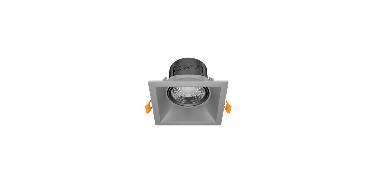 Goya 8 Watt Kare Dimlenebilir Samsung Ledli Spot Armatür GY 1736-8 4000K (Natural Işık) - Siyah - Titanyum - Dimli