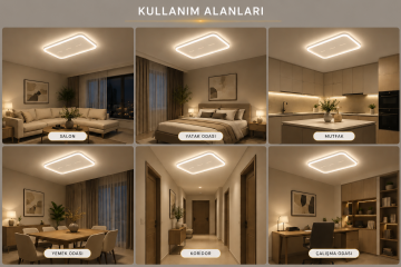 Lyra Mercekli Dikdörtgen Plafonyer Led Avize Aydınlatma 3 Renk Modlu KOZ8065