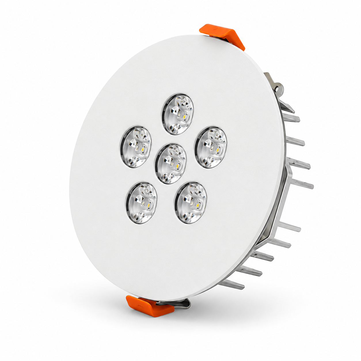 Yuvarlak Kuyumcu Led Spot Armatürü 10W 6 Lens Sıva Altı 3000K + 6000K
