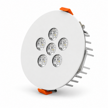 Yuvarlak Kuyumcu Led Spot Armatürü 10W 6 Lens Sıva Altı 3000K + 6000K
