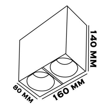 Sıva Üstü Kare Led Spot Armatür 10x20x10 Cm Beyaz - Siyah