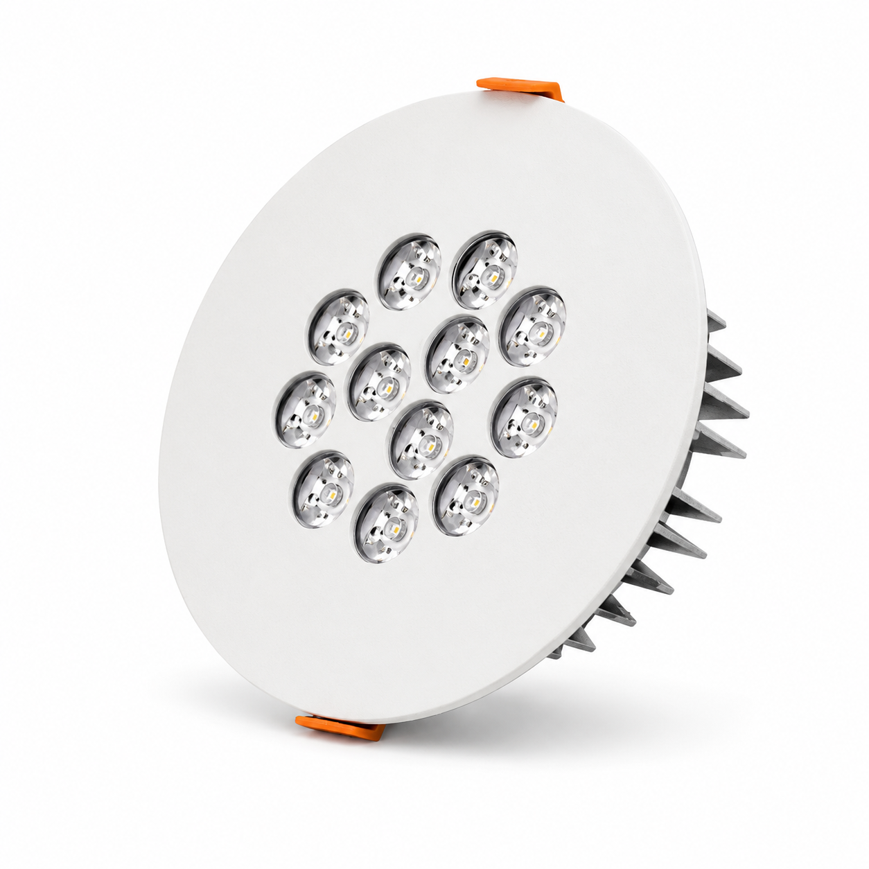 Yuvarlak Kuyumcu Led Spot Armatürü 22W 12 Lens Sıva Altı 3000K + 6000K