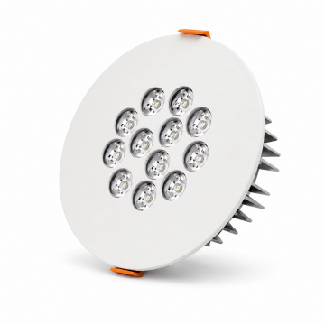 Yuvarlak Kuyumcu Led Spot Armatürü 22W 12 Lens Sıva Altı 3000K + 6000K
