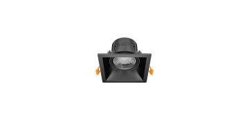 Goya 8 Watt Kare Dimlenebilir Samsung Ledli Spot Armatür GY 1736-8 6500K (Beyaz Işık) - Siyah - Siyah - Dimli