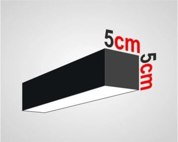 Samsung Ledli Sıva Üstü Led Lineer Armatür 5x5 Cm Profil 100 Cm Linear Aydınlatma 6500K (Beyaz Işık) - Askılı - Siyah