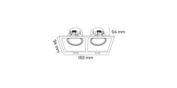 Goya 2x8 Watt İkili Kare Dimlenebilir Samsung Ledli Spot Armatür GY 1737-8 2700K (Sarı Işık) - Siyah - Gold - Dimsiz