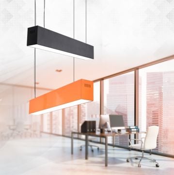 Samsung Ledli Sıva Üstü Led Lineer Armatür 5x5 Cm Profil 100 Cm Linear Aydınlatma 6500K (Beyaz Işık) - Askılı - Siyah