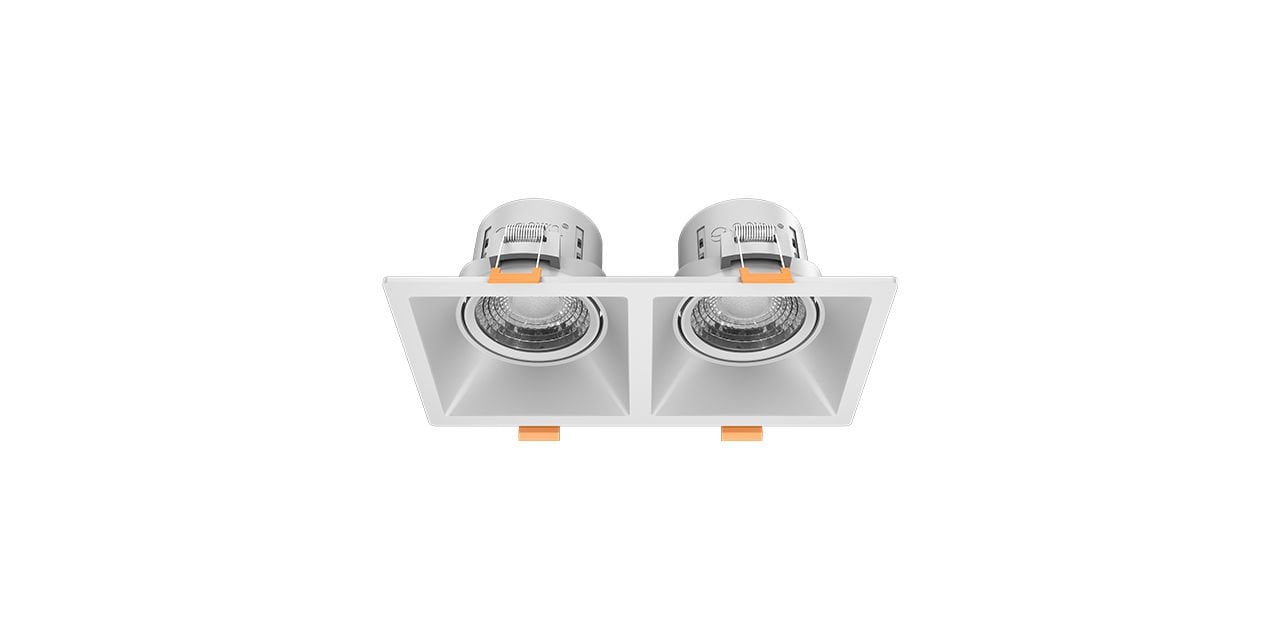 Goya 2x8 Watt İkili Kare Dimlenebilir Samsung Ledli Spot Armatür GY 1737-8 2700K (Sarı Işık) - Beyaz - Beyaz - Dimsiz