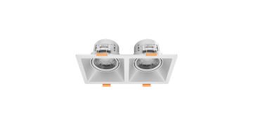 Goya 2x8 Watt İkili Kare Dimlenebilir Samsung Ledli Spot Armatür GY 1737-8 2700K (Sarı Işık) - Beyaz - Beyaz - Dimsiz