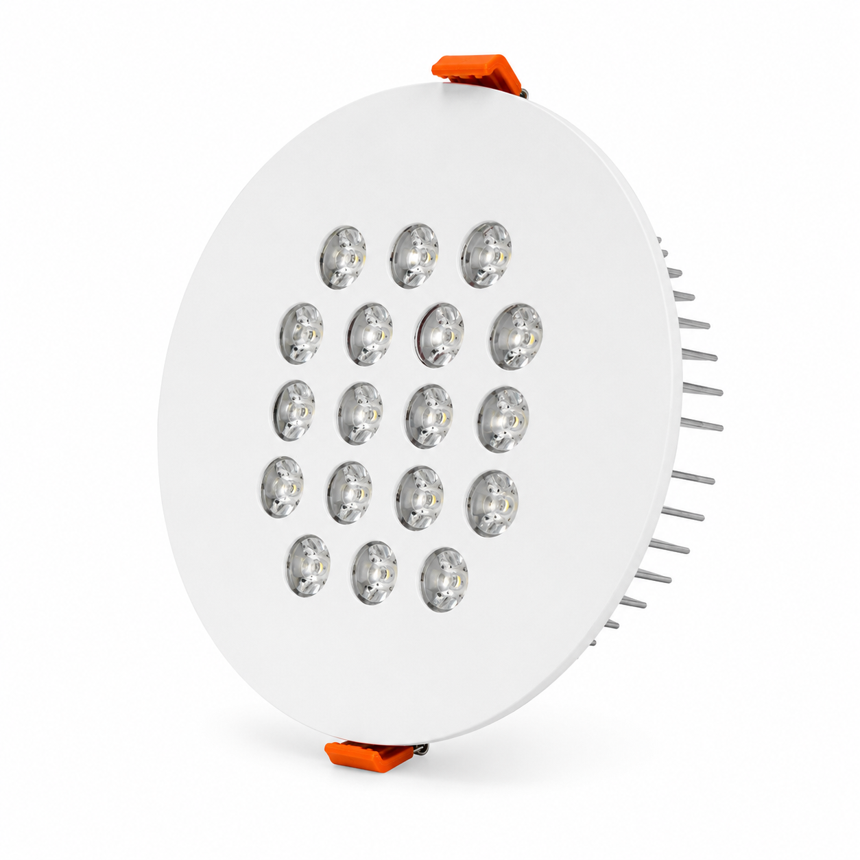 Yuvarlak Kuyumcu Led Spot Armatürü 32W 18 Lens Sıva Altı 3000K + 6000K