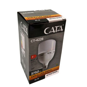 Cata 35 Watt E27 Duylu Şarjlı Led Ampul CT-4228 Beyaz Işık