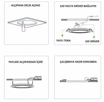 Noas 18W Diamond Plus Ayarlanabilir Sıva Altı Led Panel Beyaz Işık YL16-1800