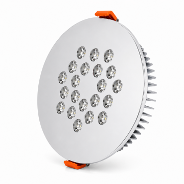 Yuvarlak Kuyumcu Led Spot Armatürü 44W 21 Lens Sıva Altı 3000K + 6000K Krom