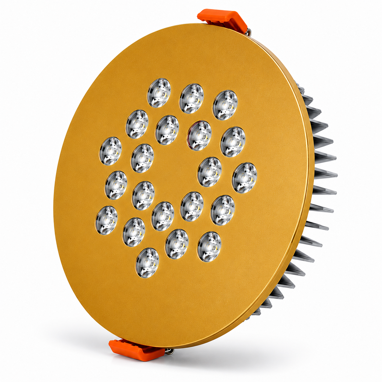 Yuvarlak Kuyumcu Led Spot Armatürü 44W 21 Lens Sıva Altı 3000K + 6000K Gold Fırın Boya
