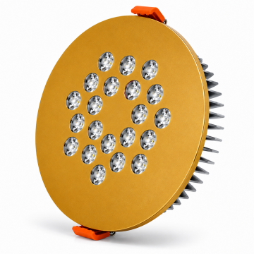 Yuvarlak Kuyumcu Led Spot Armatürü 44W 21 Lens Sıva Altı 3000K + 6000K Gold Fırın Boya