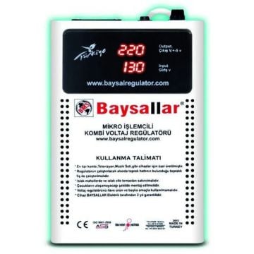 Baysallar Kombi Voltaj Regülatörü Alüminyum Sargılı Monofaze 2Kva 130/260V BKR2000