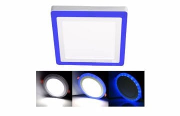 Noas 18+6W Sıva Üstü 3 Modlu Kare Led Panel Mavi + Beyaz Işık YL15-1800-R