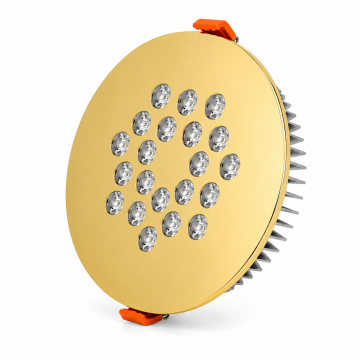Yuvarlak Kuyumcu Led Spot Armatürü 44W 21 Lens Sıva Altı 3000K + 6000K Gold Kaplama