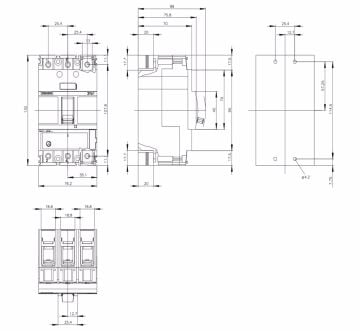 Siemens 88-125a 3 Kutuplu Termik Ayarlı Kompakt Güç Şalteri 3VA1112-4EE36-0AA0
