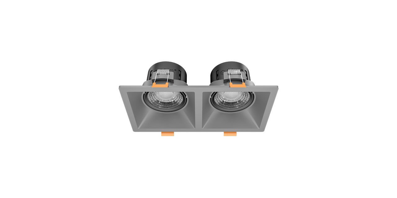 Goya 2x8 Watt İkili Kare Dimlenebilir Samsung Ledli Spot Armatür GY 1737-8 2700K (Sarı Işık) - Siyah - Titanyum - Dimli