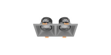 Goya 2x8 Watt İkili Kare Dimlenebilir Samsung Ledli Spot Armatür GY 1737-8 2700K (Sarı Işık) - Siyah - Titanyum - Dimli