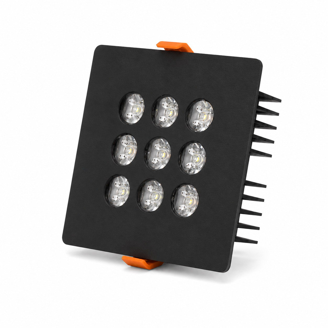 Kare Kuyumcu Led Spot Armatürü 18W 9 Lens Sıva Altı 3000K + 6000K Siyah