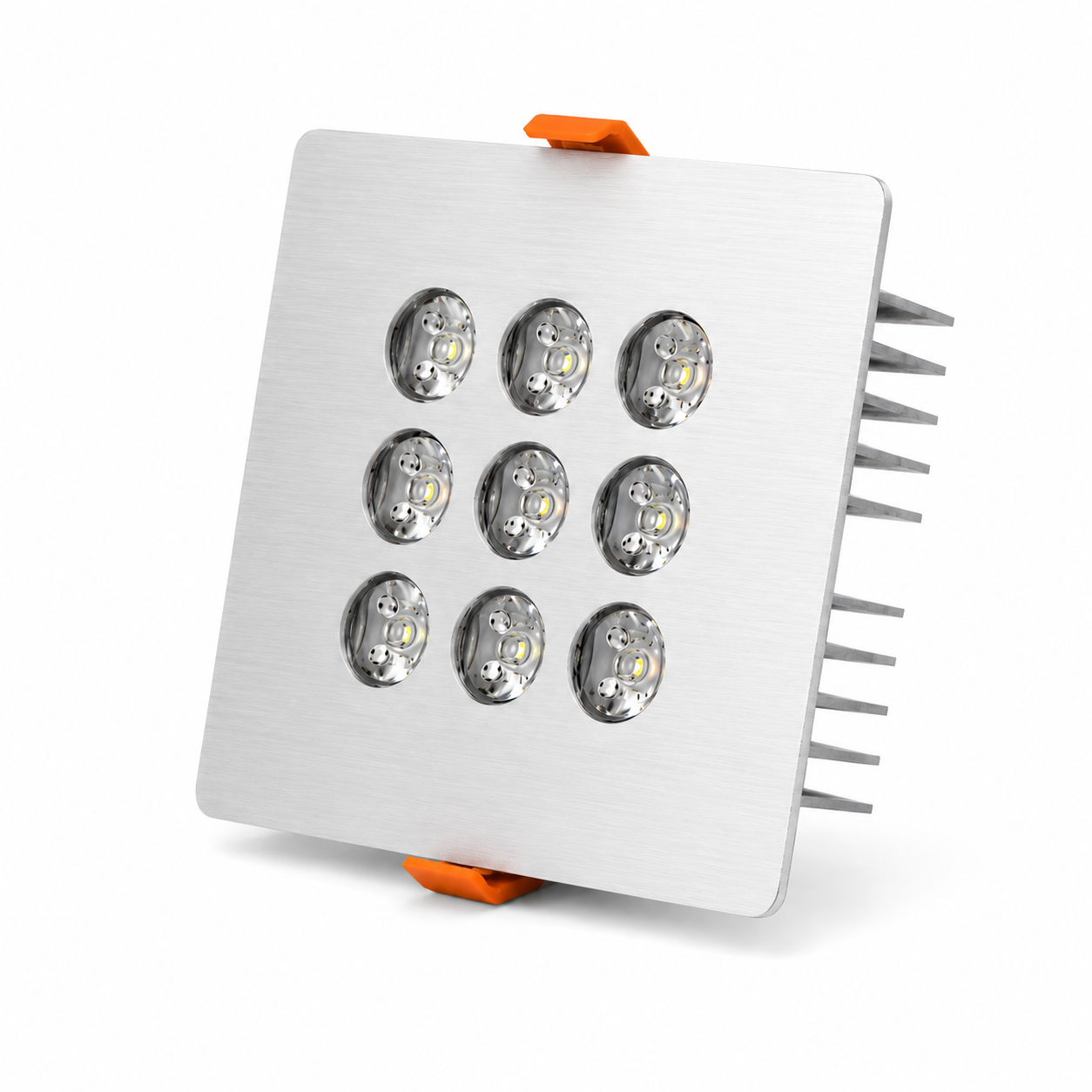 Kare Kuyumcu Led Spot Armatürü 18W 9 Lens Sıva Altı 3000K + 6000K Krom