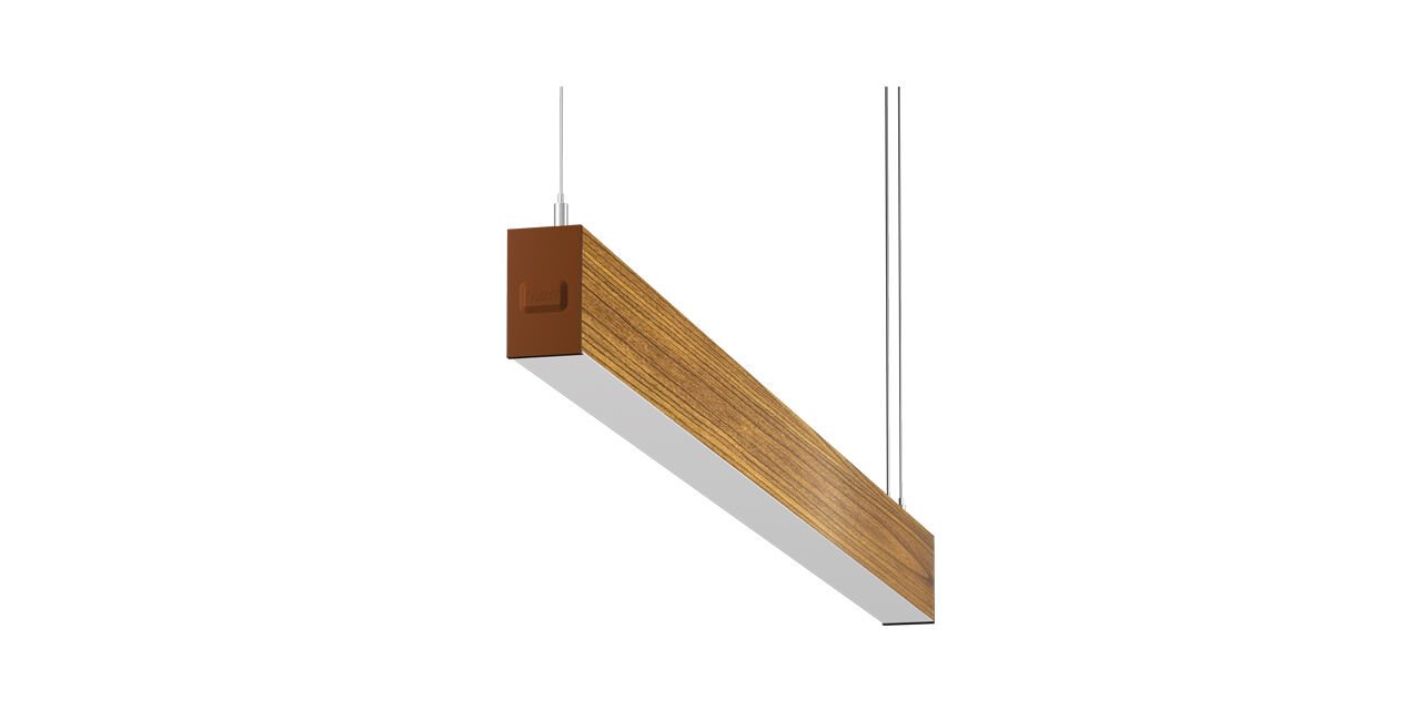 Goya 75 Watt Samsung Ledli Ahşap Görünümlü Dekoratif Sarkıt Linear Armatür 180CM GY 8032-180 3000  K (Gün Işığı) - Koyu Ton Ahşap - Tavaya Montaj