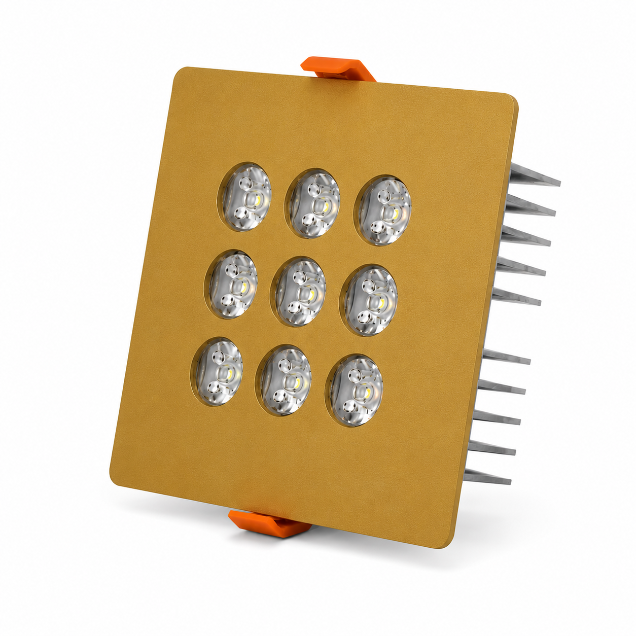 Kare Kuyumcu Led Spot Armatürü 18W 9 Lens Sıva Altı 3000K + 6000K Gold Fırın Boya