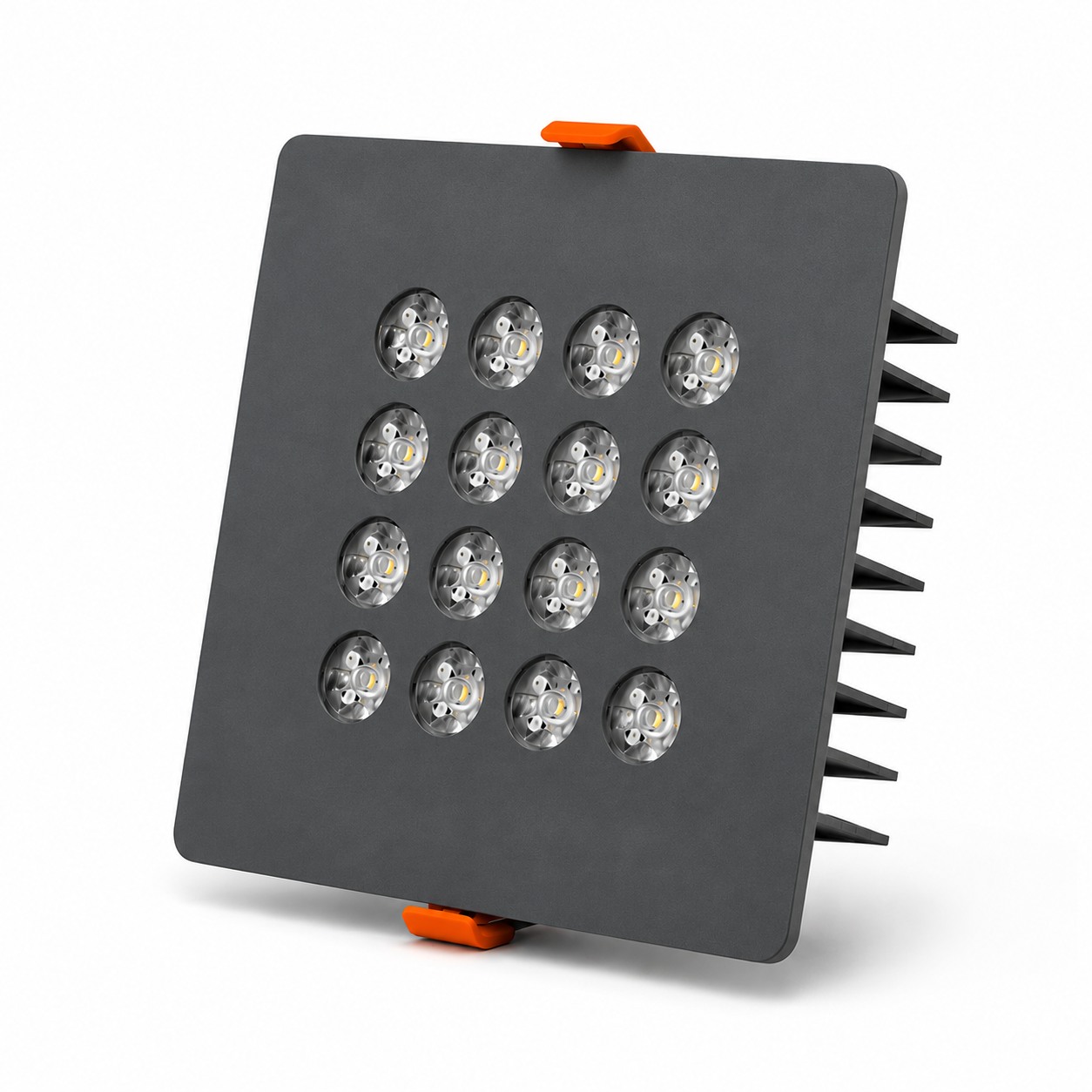 Kare Kuyumcu Led Spot Armatürü 30W 16 Lens Sıva Altı 3000K + 6000K Antrasit