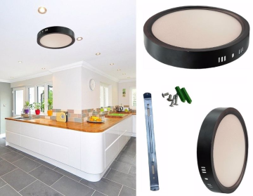 Noas 18W Sıva Üstü Yuvarlak Led Panel Siyah Kasa Günışığı YL14-1801-S